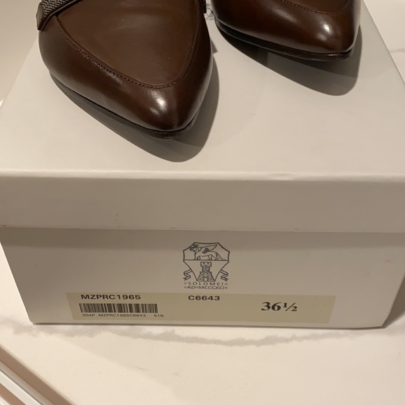 Brunello Cucinelli Monili Embellished Pointed Toe Loafer - Picture 3 of 7